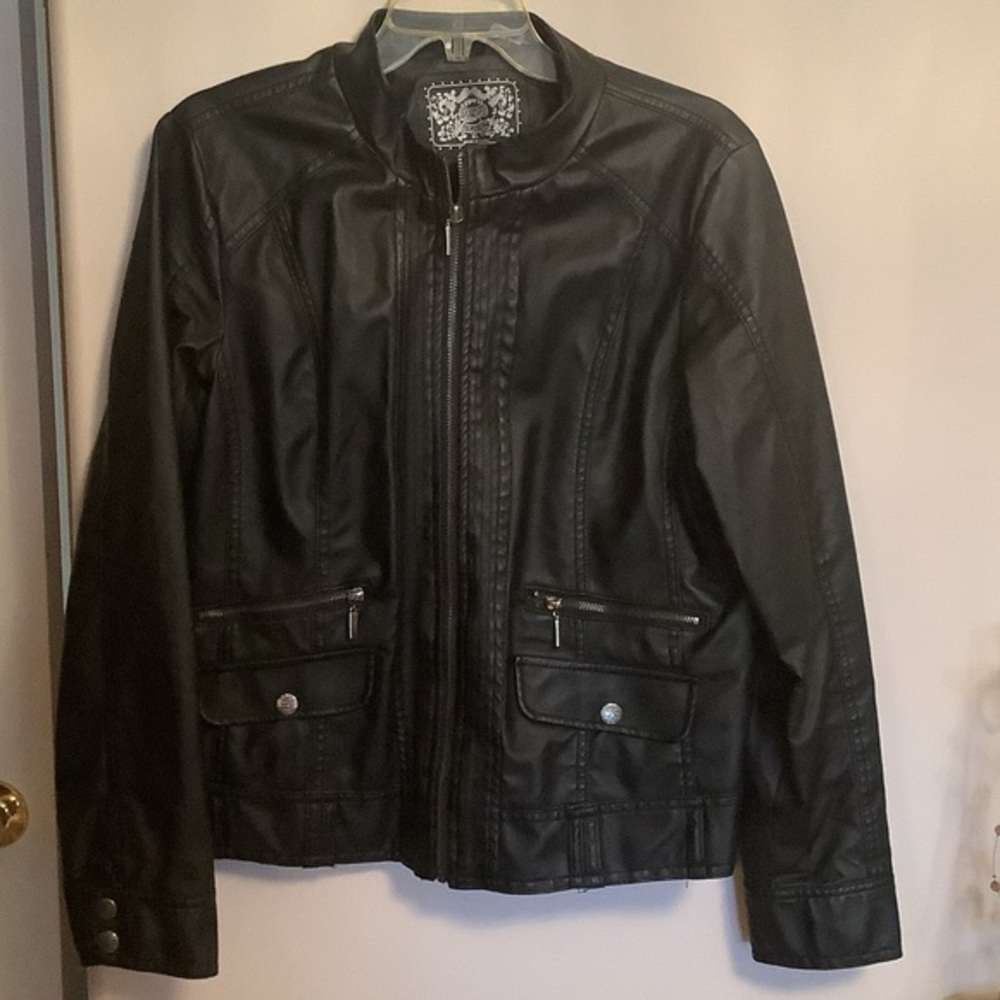 Dollhouse Black Faux Leather Jacket XL
